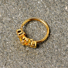 Load image into Gallery viewer, 20G 5/16 Clear CZ Gem Gold Tone Crescent Moon Nose Hoop
