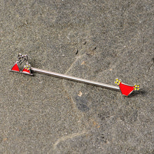 Load image into Gallery viewer, 14G Red Itty Bitty Bikini Industrial Barbell 38mm
