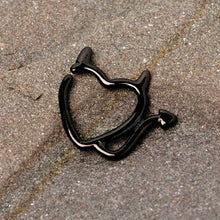 Load image into Gallery viewer, 16G 5/16 Black Little Devil Halloween Heart Closure Ring
