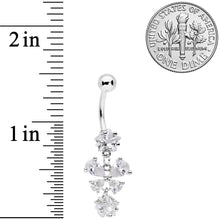 Load image into Gallery viewer, Clear Gem Star Bow Dangle Belly Ring
