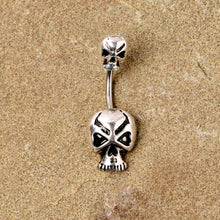 Load image into Gallery viewer, Scary Double Skull Halloween Double Mount Belly Ring
