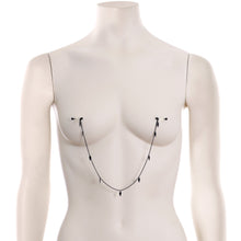 Load image into Gallery viewer, 14G 5/8 Black Gem Black Autumn Leaves Dangle Nipple Chain
