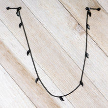 Load image into Gallery viewer, 14G 5/8 Black Gem Black Autumn Leaves Dangle Nipple Chain
