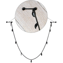 Load image into Gallery viewer, 14G 5/8 Black Gem Black Autumn Leaves Dangle Nipple Chain
