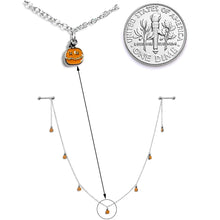 Load image into Gallery viewer, 14G 5/8 Orange Pumpkin Patch Halloween Dangle Nipple Chain
