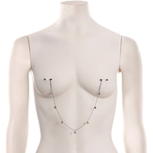 Load image into Gallery viewer, 14G 5/8 Red Black Monster Fang Halloween Dangle Nipple Chain
