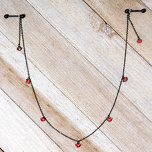 Load image into Gallery viewer, 14G 5/8 Red Black Monster Fang Halloween Dangle Nipple Chain
