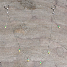Load image into Gallery viewer, 14G 9/16 Clear Gem Pineapple BCR Captive Ring Dangle Nipple Chain
