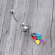 Load image into Gallery viewer, Clear Gem Christmas Lights Holiday Dangle Belly Ring

