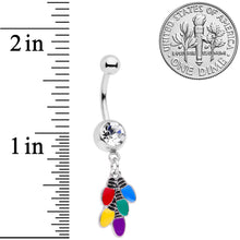 Load image into Gallery viewer, Clear Gem Christmas Lights Holiday Dangle Belly Ring
