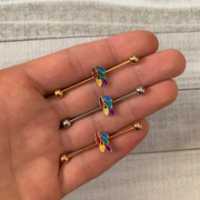 Load image into Gallery viewer, 14G Rose Gold Tone Christmas Lights Industrial Barbell 38mm
