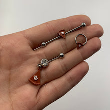 Load image into Gallery viewer, Clear Gem Pumpkin Pie Holiday Thanksgiving Dangle Belly Ring
