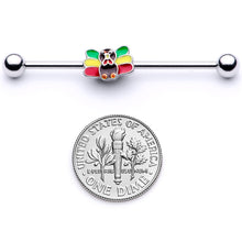 Load image into Gallery viewer, 14G Rasta Turkey Thanksgiving Industrial Barbell 38mm
