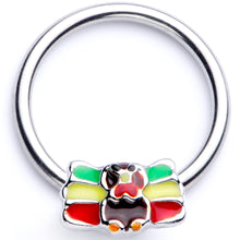 Load image into Gallery viewer, 16G 3/8 Rasta Turkey Thanksgiving BCR Captive Ring
