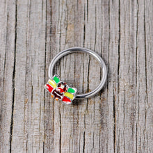Load image into Gallery viewer, 16G 3/8 Rasta Turkey Thanksgiving BCR Captive Ring
