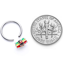 Load image into Gallery viewer, 16G 3/8 Rasta Turkey Thanksgiving BCR Captive Ring
