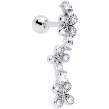 Load image into Gallery viewer, 16G 1/4 Clear CZ Gem Loopy Garland Flower Cartilage Tragus

