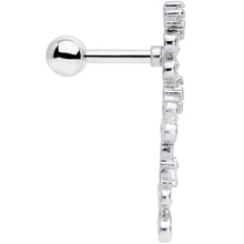 Load image into Gallery viewer, 16G 1/4 Clear CZ Gem Loopy Garland Flower Cartilage Tragus
