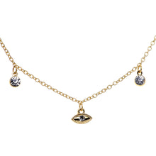 Load image into Gallery viewer, 14G 9/16 Clear Gem Gold Tone Eye Star Feather Dangle Nipple Chain
