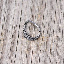 Load image into Gallery viewer, 16G 3/8 Man in the Crescent Moon Teardrop Right Ear Closure Ring
