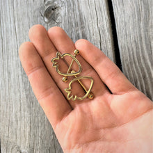Load image into Gallery viewer, 14G 3/4 Gold Tone Hollow Strawberry Nipple Shield Set
