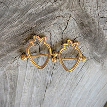 Load image into Gallery viewer, 14G 3/4 Gold Tone Hollow Strawberry Nipple Shield Set
