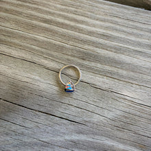 Load image into Gallery viewer, 16G 3/8 Black Gem Pink Teal Nautical Sailboat Hinged Segment Ring
