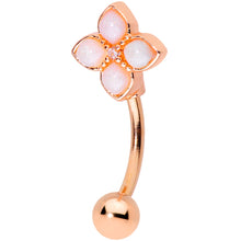 Load image into Gallery viewer, 16G 5/16 Clear Gem Rose Gold Tone Rhombus Curved Eyebrow Ring
