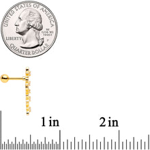 Load image into Gallery viewer, 16G 1/4 Clear CZ Gem Gold Tone Fancy Flower Cartilage Tragus
