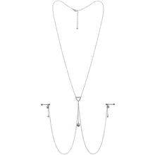 Load image into Gallery viewer, 14G 5/8 Blue Gem Sun Heart Star Nipple Chain Necklace
