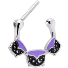 Load image into Gallery viewer, 16G 3/8 Black Purple Cauldron Halloween Cartilage Clicker
