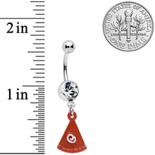 Load image into Gallery viewer, Clear Gem Pumpkin Pie Holiday Thanksgiving Dangle Belly Ring
