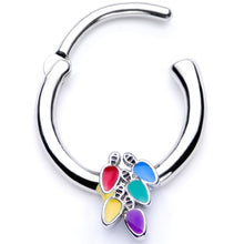 Load image into Gallery viewer, 16G 3/8 Christmas Lights Holiday Septum Clicker
