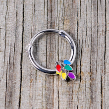 Load image into Gallery viewer, 16G 3/8 Christmas Lights Holiday Septum Clicker
