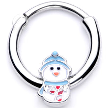Load image into Gallery viewer, 16G 3/8 Snowman Winter Holiday Christmas Septum Clicker

