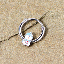 Load image into Gallery viewer, 16G 3/8 Snowman Winter Holiday Christmas Septum Clicker
