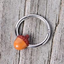 Load image into Gallery viewer, 16G 3/8 Brown Autumn Acorn Hinged Segment Ring
