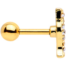 Load image into Gallery viewer, 16G 1/4 Clear Gem Gold Tone Glamourpuss Cat Cartilage Earring
