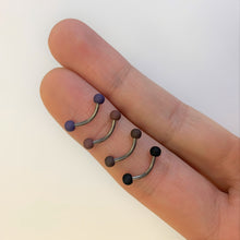 Load image into Gallery viewer, 16G 5/16 Black Blue Brown Matte Curved Eyebrow Ring Set of 4
