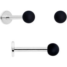 Load image into Gallery viewer, 16G 5/16 Blue Green Grey Matte Labret Monroe Tragus Set of 4
