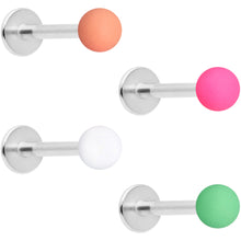 Load image into Gallery viewer, 16G 5/16 Pink Peach Matte Labret Monroe Tragus Set of 4

