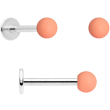 Load image into Gallery viewer, 16G 5/16 Pink Peach Matte Labret Monroe Tragus Set of 4
