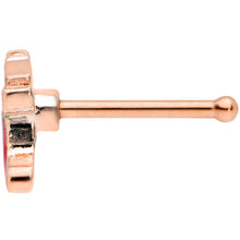 Load image into Gallery viewer, 20G 7mm Rose Gold Tone Red White Christmas Stocking Nose Bone
