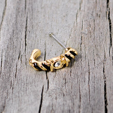 Load image into Gallery viewer, 20G 3/8 Clear Gem Gold Tone Twist Faux Hoop Nose Bone
