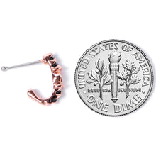 Load image into Gallery viewer, 20G 3/8 Clear Gem Rose Gold Tone Twist Faux Hoop Nose Bone
