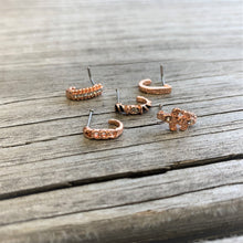 Load image into Gallery viewer, 20G 5/16 Rose Gold Tone Dainty Dots Faux Hoop L Shaped Nose Ring

