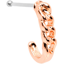 Load image into Gallery viewer, 20G 3/8 Rose Gold Tone Chain Link Faux Hoop Nose Bone

