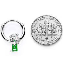 Load image into Gallery viewer, 16G 3/8 Clear Gem Green Champagne Bottle Holiday Septum Clicker
