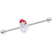 Load image into Gallery viewer, 14G Red White Santa Christmas Industrial Barbell 38mm
