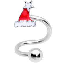 Load image into Gallery viewer, 14G 3/8 Santa Hat Christmas Spiral Twister Belly Ring
